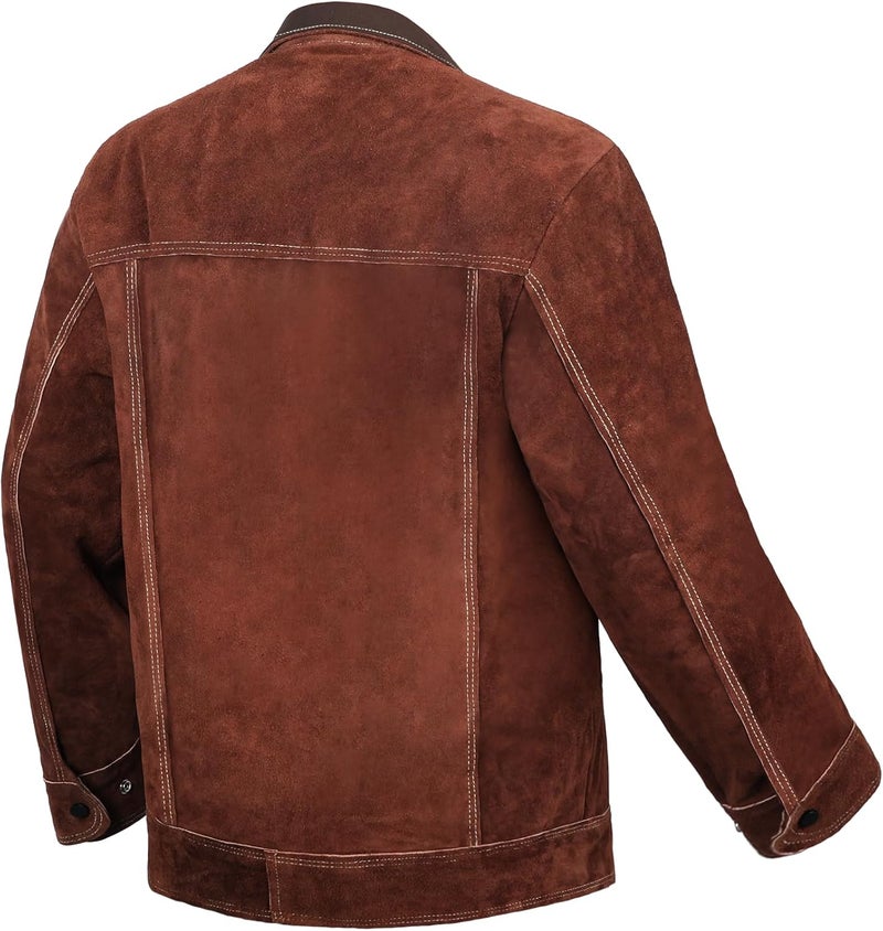 ARCCAPTAIN Leather Welding Jacket, Heavy Duty Welder Jackets with Flame Resistant Split Cowhide Leather for Men Women - Image 5